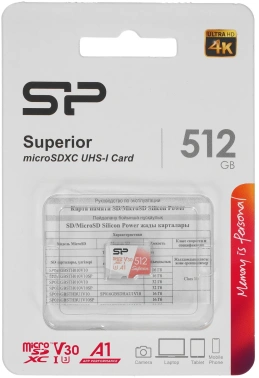 Флеш карта microSDXC 512GB Silicon Power  SP512GBSTXDV3V20