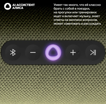 Умная колонка Yandex Стрит Алиса зеленый 30W 2.0 BT/Wi-Fi 10м 3300mAh (YNDX-00030GRN)