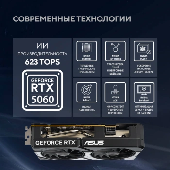 Видеокарта Asus PCI-E 5.0  DUAL-RTX5060-O8G