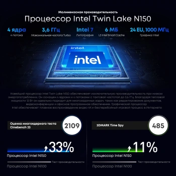 Ноутбук Chuwi MiniBook X N-series N150 16Gb SSD512Gb Intel Graphics 10.51