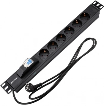 Блок распределения питания Rexant 04-0103-1 гор.размещ. 6xSchuko базовые 16A Schuko 2м