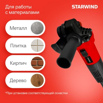 Углошлифовальная машина Starwind AG125E-950