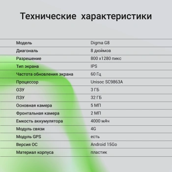 Планшет Digma G8