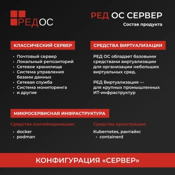 Ключ активации Ред Софт РЕД ОС Сервер Стандартная ред. 1г т.п. базового ур. (REDOS-SRV-STD-BAS-ESD)