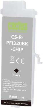 Картридж перезаправляемый струйный Cactus CS-R-PFI320BK-CHIP