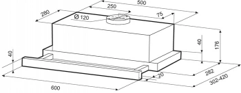 Вытяжка встраиваемая Krona Kamilla ECO 600 W