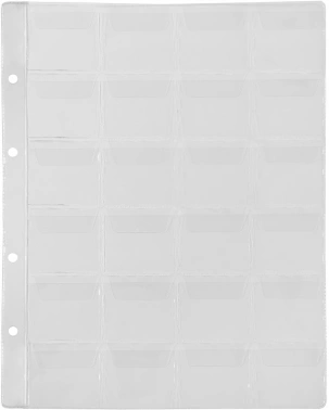 Файлы Silwerhof Create пвх 130мкм (упак.:5шт) для монет (24 ячейки)