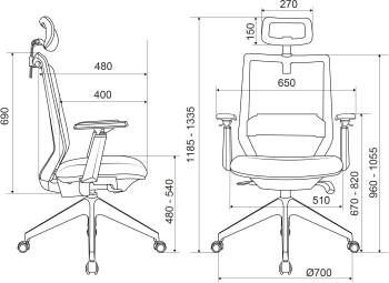 Кресло эргономичное Бюрократ  MC-G611NL-H
