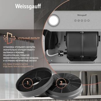 Вытяжка встраиваемая Weissgauff Box 600 PB IX