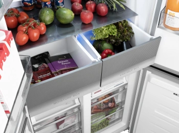 Холодильник Weissgauff WCD 450 White Rock Glass NoFrost Inverter