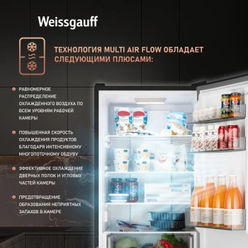 Холодильник Weissgauff WRK 185 Total NoFrost Inverter Black
