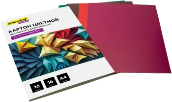 Картон цветной Silwerhof двустор.мелов. 16л. A4 Create 240г/м2 папка