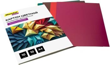Картон цветной Silwerhof мелов. 10л. 10цв. A4 Create 240г/м2 папка