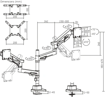 Кронштейн для мониторов Ultramounts UM742BP