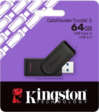 Флеш Диск Kingston 64GB DataTraveler Exodia S