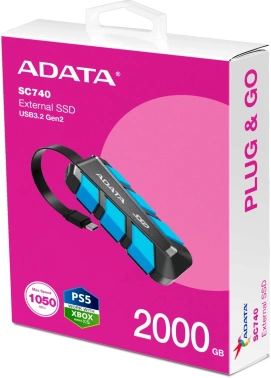 Накопитель SSD A-Data USB3.2 Gen2 2000GB SC740-2000G-CBU SC740