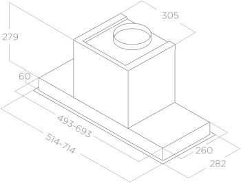 Вытяжка встраиваемая Elica Hidden 2.0 BL MAT/A/52