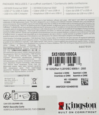 Накопитель SSD Kingston USB3.2 Gen2 1TB SXS1000/1000GA