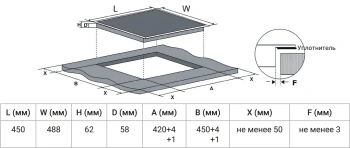 Индукционная варочная поверхность Weissgauff HI 430 BM Flex Zone
