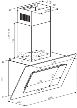 Вытяжка каминная Weissgauff Zaurak 60 PB