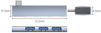Разветвитель USB-C Orico AH-W13-GY-BP