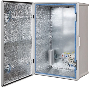 Шкаф Mastermann 3УТП+ навесной 405мм 260мм 587мм 2шт пластик IP66 светло-серый антивандальный 4мм