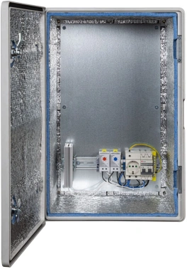 Шкаф Mastermann 3УТП+ навесной 405мм 260мм 587мм 2шт пластик IP66 светло-серый антивандальный 4мм