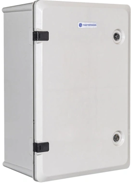 Шкаф Mastermann 3УТП+ навесной 405мм 260мм 587мм 2шт пластик IP66 светло-серый антивандальный 4мм