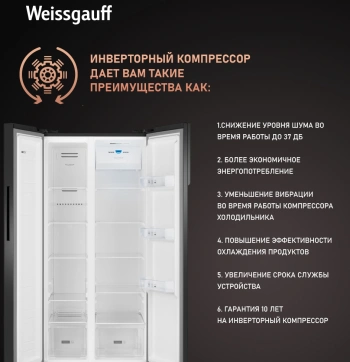 Холодильник Weissgauff WSBS 500 Inverter NoFrost