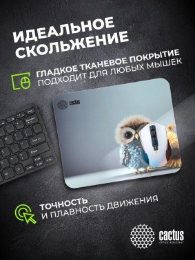 Коврик для мыши Cactus Owl gray