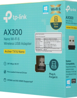 Сетевой адаптер Wi-Fi TP-Link Archer TX1U Nano