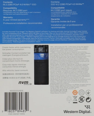 Накопитель SSD WD PCIe 4.0 x4 500GB WDS500G4B0E SN5000