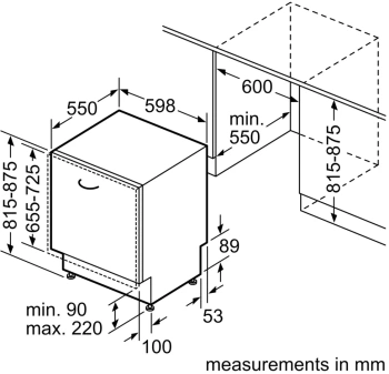 Посудомоечная машина встраив. Bosch Serie 2 SMV26DX00T