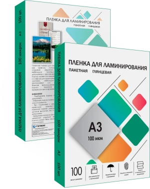 Пленка для ламинирования Heleos 100мкм A3 (100шт) глянцевая 303x426мм  LPA3-100