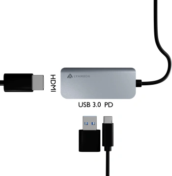 Разветвитель USB-C Lyambda LC105