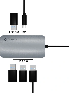 Разветвитель USB-C Lyambda LC118