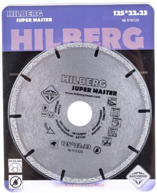 Диск отрезной по дер./мет./пласт. Hilberg (510125) d=125мм d(посад.)=22.23мм (угловые шлифмашины/дрели)