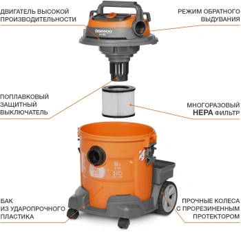 Строительный пылесос Daewoo DAVC 2014