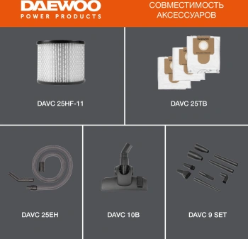 Строительный пылесос Daewoo DAVC 2500SD