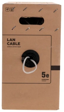 Кабель информационный Rexant 01-0043-R кат.5E U/UTP 4 пары 24AWG PVC внутренний 305м серый