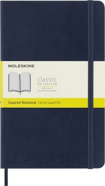 Блокнот Moleskine CLASSIC SOFT QP617B20 Large 130х210мм 192стр. клетка мягкая обложка синий сапфир