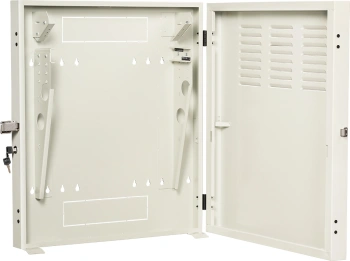 Шкаф коммутационный Lanmaster (TWT-CBVRT-2U-6X7-GY) настенный 2U 650x114мм пер.дв.металл направл.под винты 68кг серый 505мм 19кг 741мм IP20 сталь