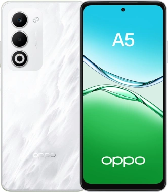 Смартфон Oppo A5 256Gb 8Gb жемчужный белый моноблок 3G 4G 2Sim 6.67