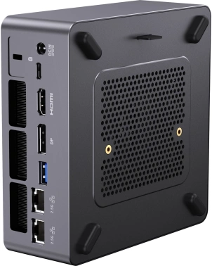 ПК Мини Chuwi AuBox Ryzen AI 9 365 (2) 32Gb SSD1Tb Radeon 880M Windows 11 Pro 2x2.5GbitEth WiFi BT 120W серебристый/черный