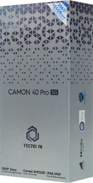 Смартфон Tecno Camon 40 Pro 5G 256Gb 12Gb титановый моноблок 3G 4G 2Sim 6.78