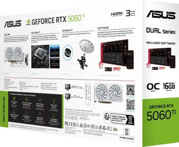 Видеокарта Asus PCI-E 5.0  DUAL-RTX5060TI-O16G-WHITE
