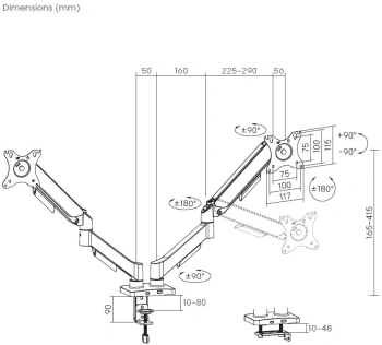 Кронштейн для мониторов Cactus CS-VM-MG-82-BK