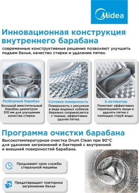 Стиральная машина Midea MF01814BS47/W