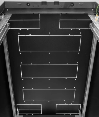 Шкаф серверный ЦМО (ШТК-М-24.6.10-44АА-9005) напольный 24U 600x1000мм пер.дв.перфор. задн.дв.перфор. 2 бок.пан. 700кг черный 855мм 74.1кг 180град. 1245мм IP20 металл