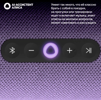 Умная колонка Yandex Стрит Алиса фиолетовый 30W 2.0 BT/Wi-Fi 10м 3300mAh (YNDX-00030VIO)